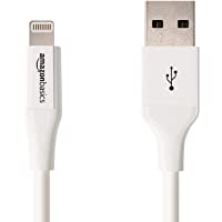 Amazon Basics - Cable de conector Lightning a USB A para iPhone y iPad - 0-9 m - 1 unidad- Blanco